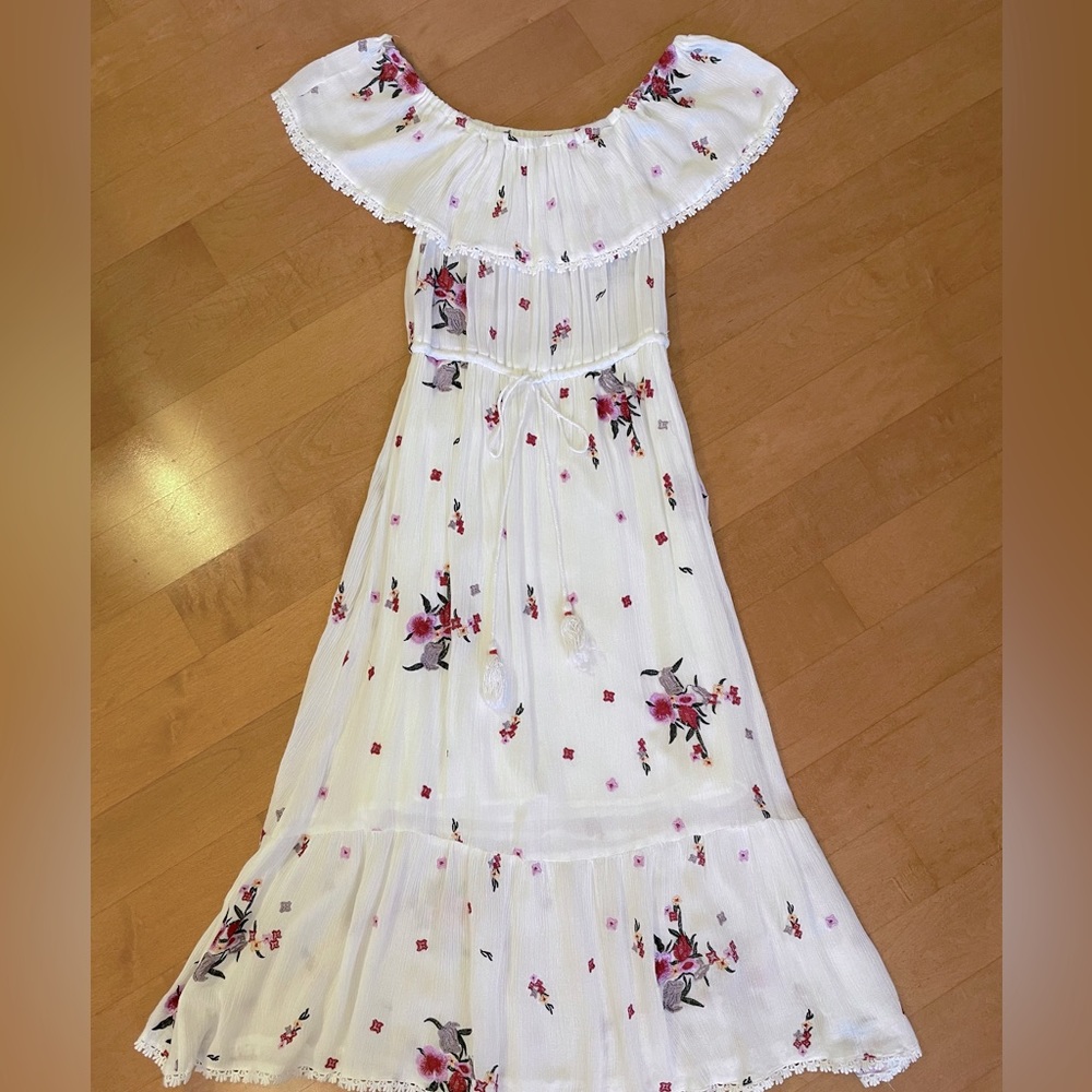 Lost + Wander White Ruffled Tiered Maxi Dress